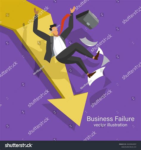 Vector Illustration Business Failure Concept Businessman Stock Vector