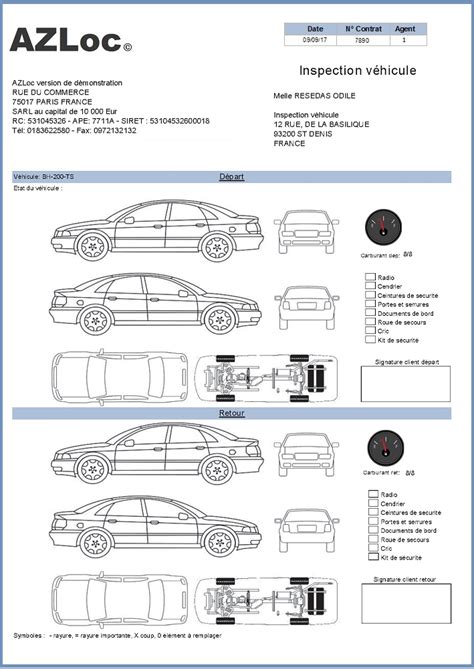 Fiche De Location De Vehicule