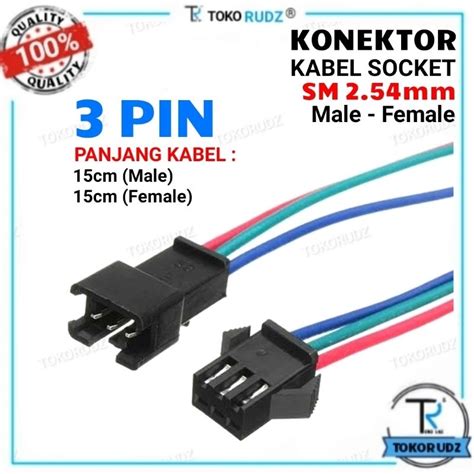 Jual Konektor Kabel Soket Pin Led Sm Dc Socket Sambungan Kabel P