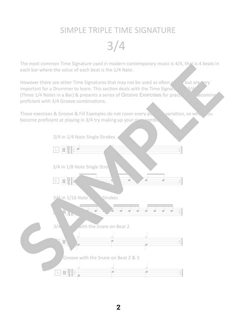 Simple Triple Time Signatures 3/4 — Digital Drum Tutorials & Scores ...