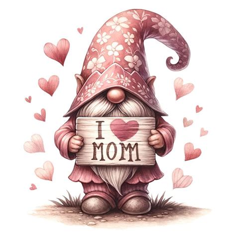 Premium Psd Cute Gnome Valentine Watercolor Clipart Illustration