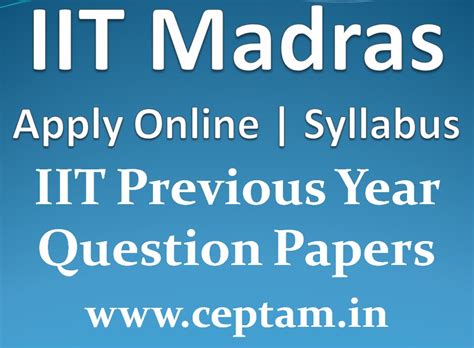 IIT Madras Recruitment Notice 2024 CEPTAM