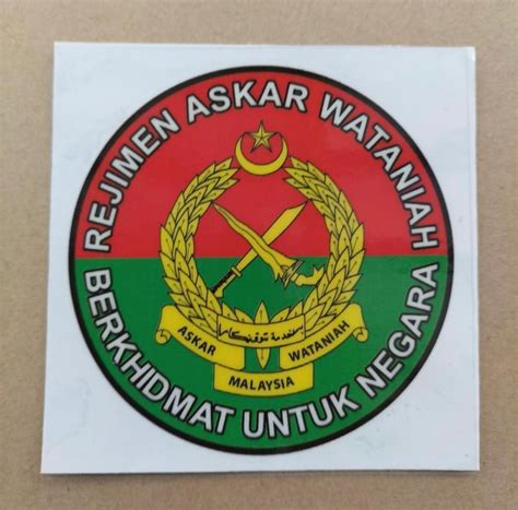 Rejimen Askar Wataniah Sticker Kereta Collection Hobbies And Toys