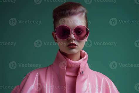 woman with pink glasses and outfit 22806296 Stock Photo at Vecteezy