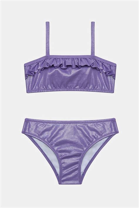 Penti K Z Ocuk Shiny Mor Bandeau Bikini Tak M Fiyat Yorumlar Trendyol