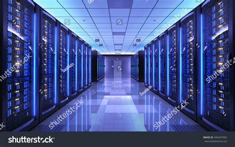 Server Racks Server Room Data Center Stock Illustration