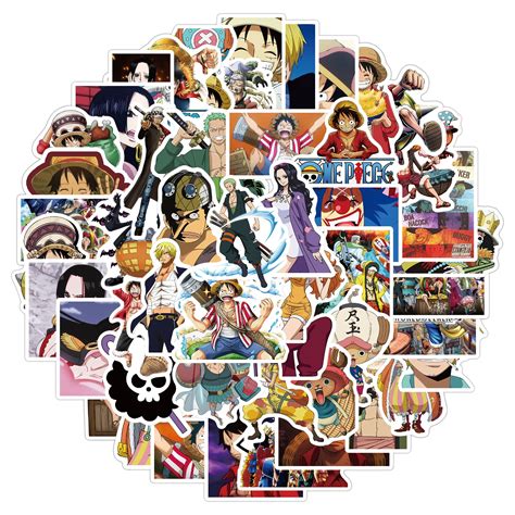 Pcs Pack One Piece Luffy Anime Stickers Waterproof Skateboard