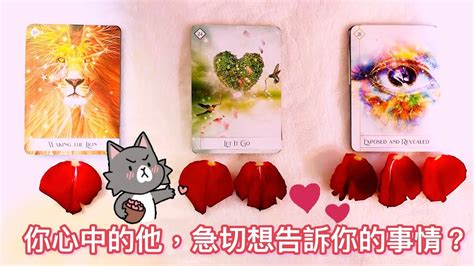 愛情塔羅占卜 「你心中的他，急切想告訴你的事情」 ️🌹💕💐🥰 有字卡 無時間限制 三選項 Love Tarot Reading Pick A Card 已開放員會員制度歡迎加入