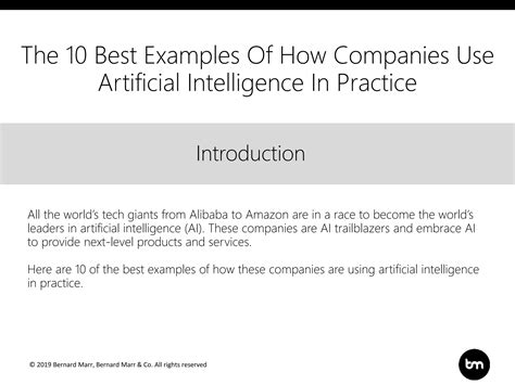 The 10 Best Examples Of How Companies Use Artificial Intelligence In