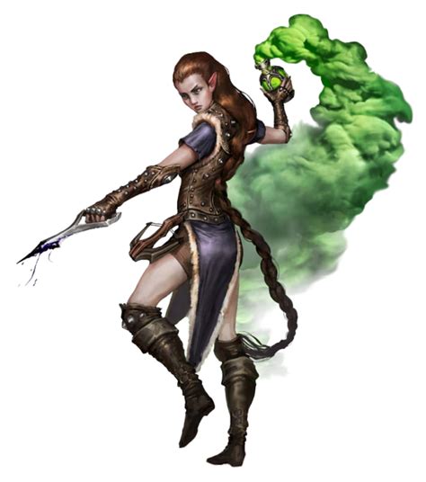 Female Half Elf Alchemist Pathfinder Pfrpg Dnd Dandd D20 Fantasy Character Portraits Fantasy