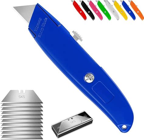 Diyself 1 Pack Box Cutter Retractable Heavy Duty With 10 Blades Razor