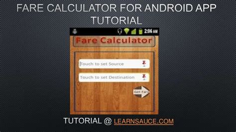 Fare calculator tutorial