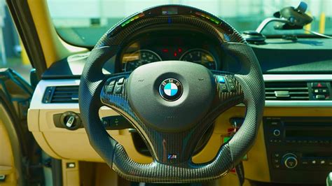 Bmw E Custom Carbon Fiber Steering Wheel With Shift Lights Install