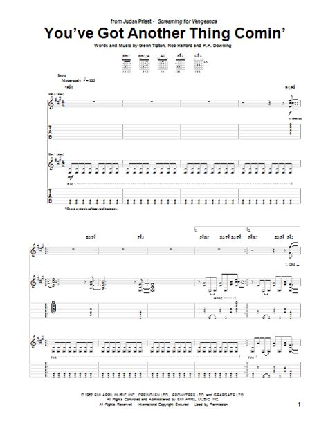 You've Got Another Thing Comin' by Judas Priest - Guitar Tab - Guitar Instructor