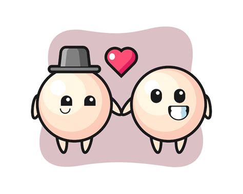 Premium Vector Pearl Cartoon Character Couple With Fall In Love Gesture