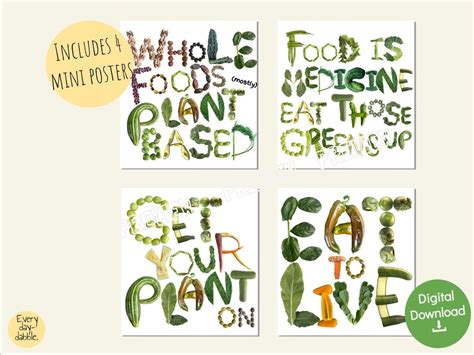 Healthy Eating Printable Mini-posters Nutrition Gallery Wall - Etsy