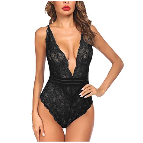 Xhjun Women Sexy One Piece Lingerie Set Lace Sheer Babydoll Chemise