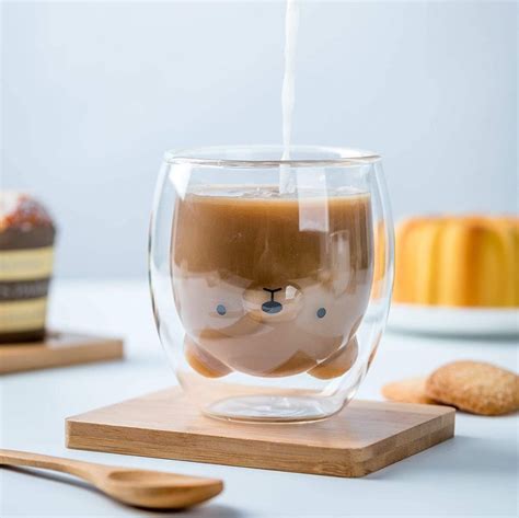 Product Of The Week A Cute Double Walled Bear Glass Cute Coffee Cups