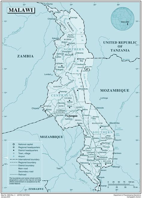 Malawi Large Detailed Political And Administrative Map With All Cities