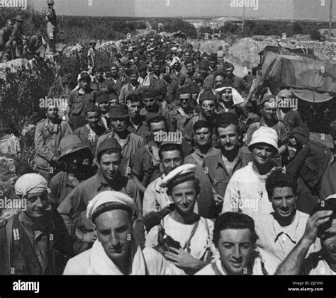 Invasion Of Sicily Column Of Italian Prisoners A Column Of Italian