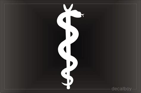 Medical Asclepius Rod Symbol Decal