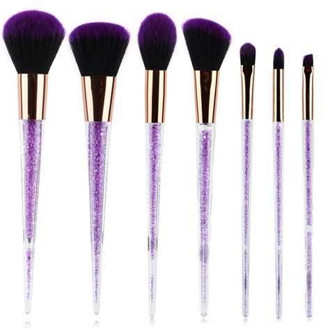 Makeup Brushes Purple Color Crystal Handle Makeup Brush Set Blusher Foundation Eye Shadow