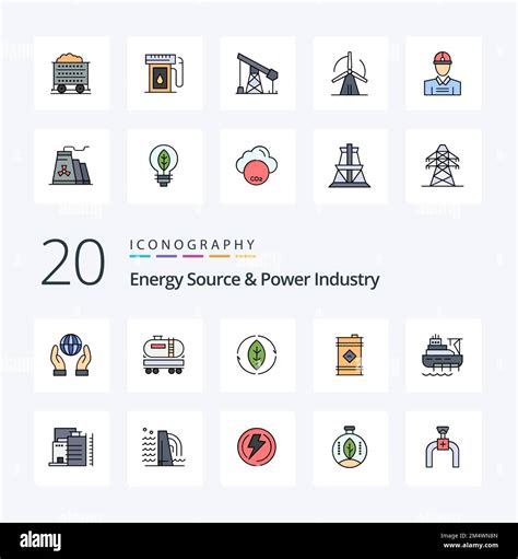 Energy Source And Power Industry Line Filled Color Icon Pack Like