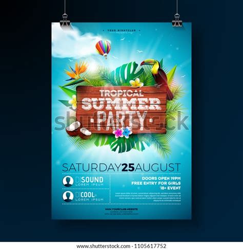 Vector Summer Beach Party Flyer Design Stock Vector (Royalty Free ...