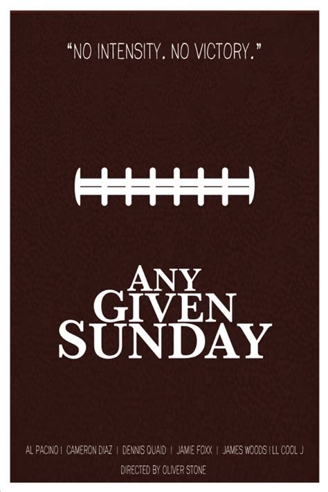 Any Given Sunday Minimalist Poster Etsy