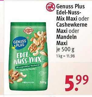 Genuss Plu Edel Nuss Mix Oder Cashewkerne Oder Mandeln Oder