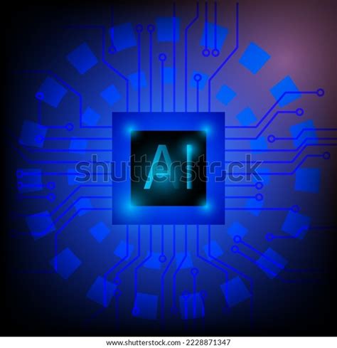 Artificial Intelligence Ai Analysis Microchip Processor Stock Vector ...