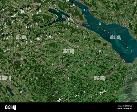 Thurgau Canton Of Switzerland Low Resolution Satellite Map Stock