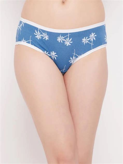 Clovia Blue Geometric Cotton Bikini Jiomart