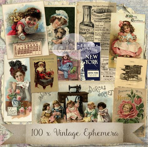 100 Vintage Ephemera Images - *The Digital Collage Club*