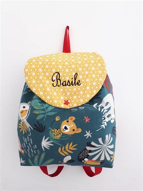 Sac A Dos Enfant Jungle Personnalis Sac Brod Cr Che Cole Sac Enfant