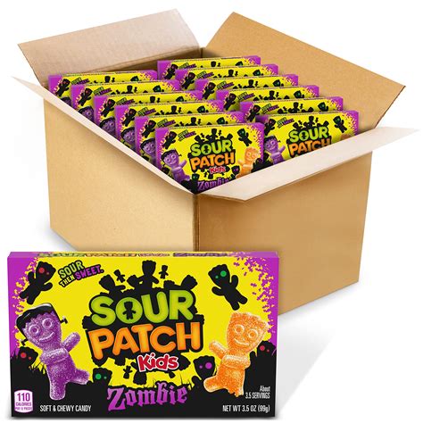 SOUR PATCH KIDS Zombie Orange & Purple Soft & Chewy Halloween Candy 12