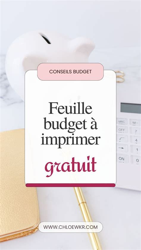 Gratuit Feuille budget mensuel à imprimer Chloé Wkr Budget