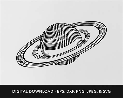 Saturn Planet Clip Art Silhouette Eps Svg Png Dxf Planet