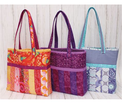 Sophie Tote Bag By June Tailor Quilt As You Go Pattern Pre Printed On Wadding Coast And Country