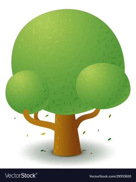 Green tree in spring and summer stylized drawing Vector Image