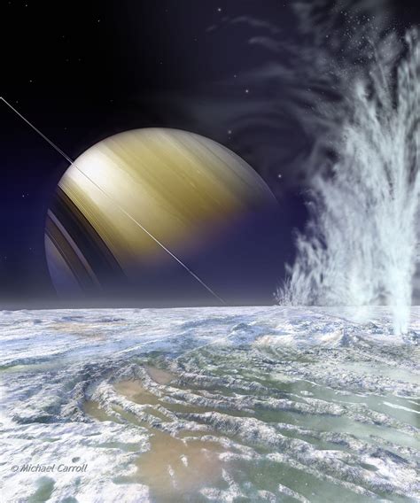 Fountains Of Enceladus Moon Of Saturn