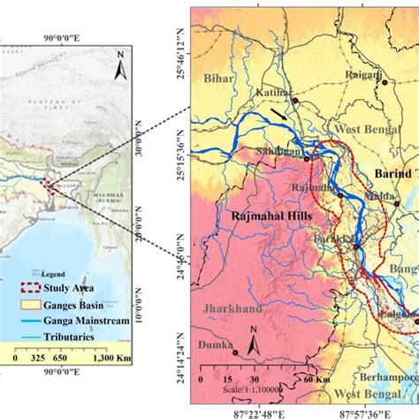 Location of the study stretch, part of the lower Ganga plains, India ...