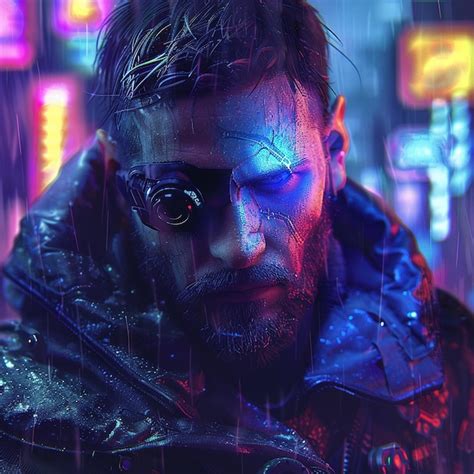 Dark And Gritty Cyberpunk Hacker Premium Ai Generated Image