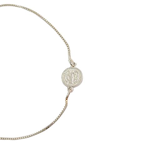 Ripley PULSERA MEDALLA SAN BENITO PLATA FINA 925