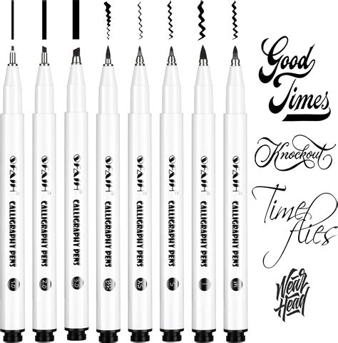 Amazon.com : Calligraphy Pens Markers Set - 8 Size Black Calligraphy ...