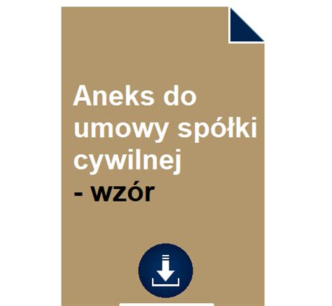 Aneks Do Umowy Sp Ki Cywilnej Wz R Pobierz