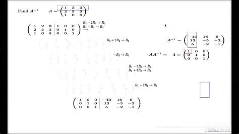 Inverse Matrix First Example Based On Gaussian Elimination Method