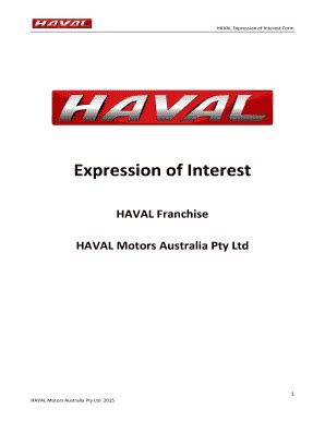 Fillable Online Expression Of Interest Haval Fax Email Print Pdffiller