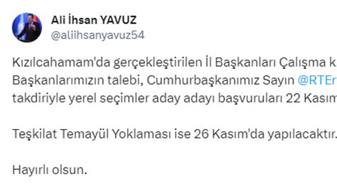 AK Parti de aday adaylık başvuruları uzatıldı Medyabar