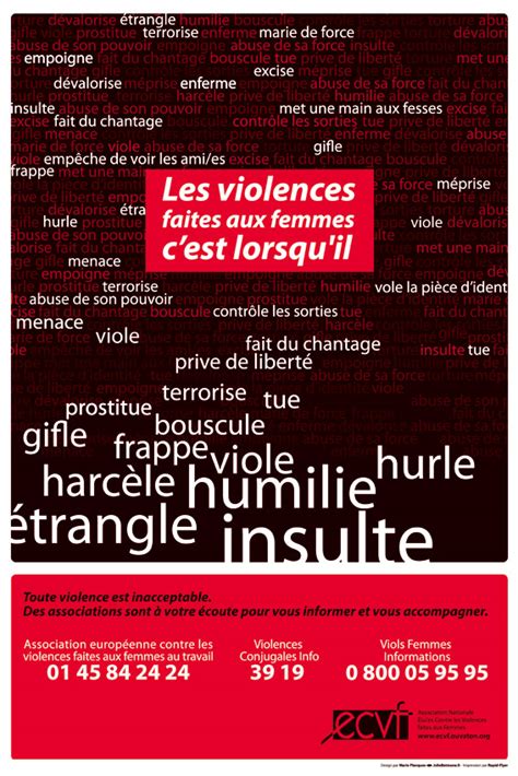 Élu·es Contre Les Violences Faites Aux Femmes Affiche Les Violences